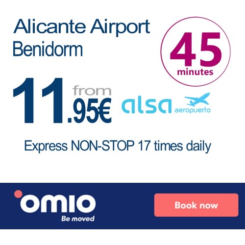 Omio for Benidorm non-stop ALSA express bus tickets