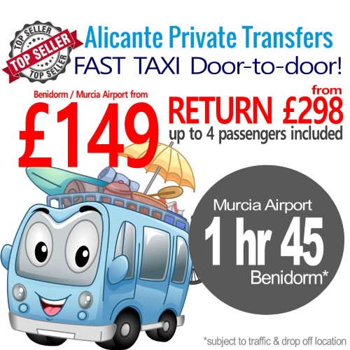 Murcia Airport RMU Private Transfers to Benidorm